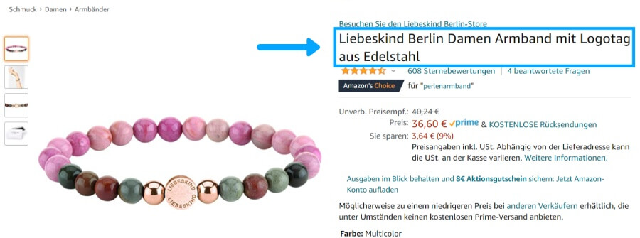 Der Produkttitel ist einer der wichtigsten Amazon-Ranking-Faktoren.