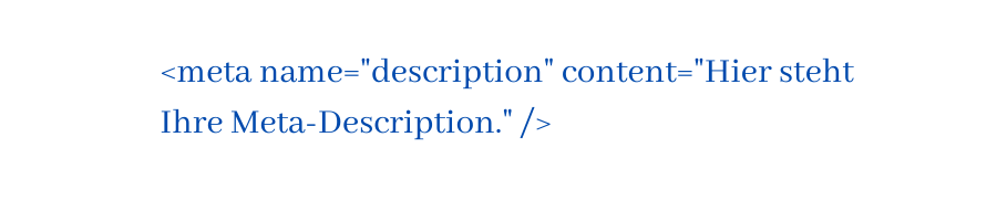 So sieht der HTML-Code für die Meta-Description aus.