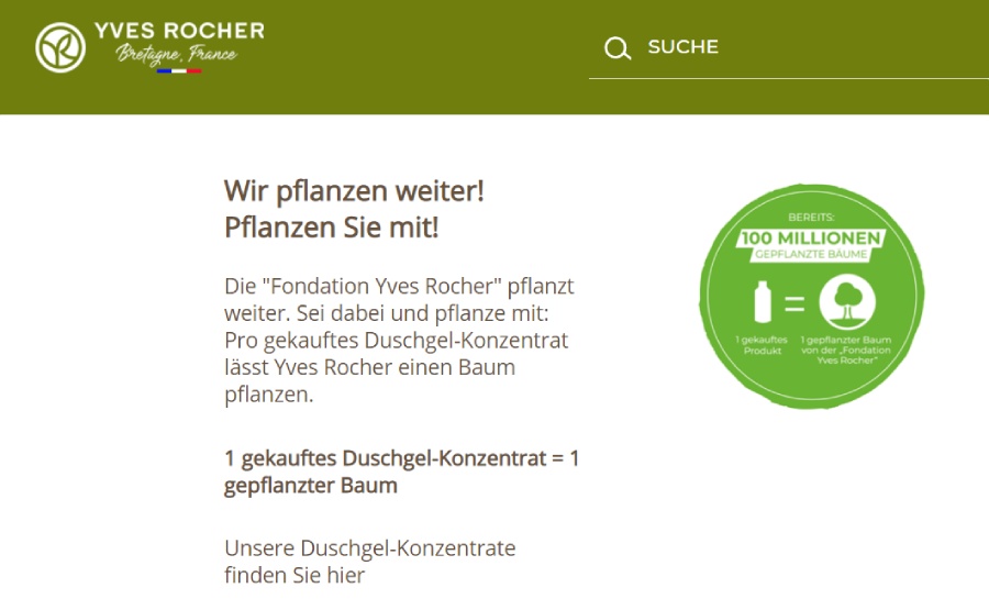 Yves Rocher setzt sich für den Umweltschutz ein.