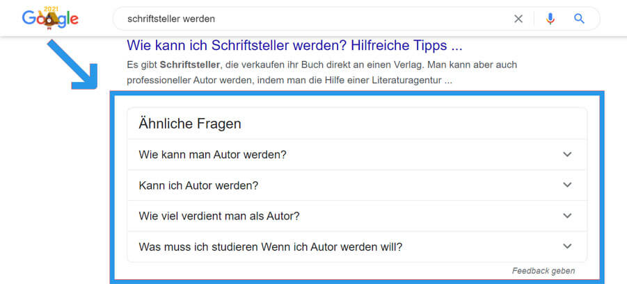 Ein Beispiel für ähnliche Fragen.