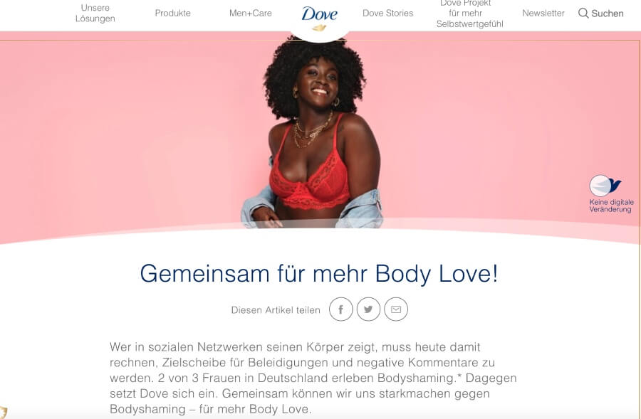 Dove Beispiel Content Marketing