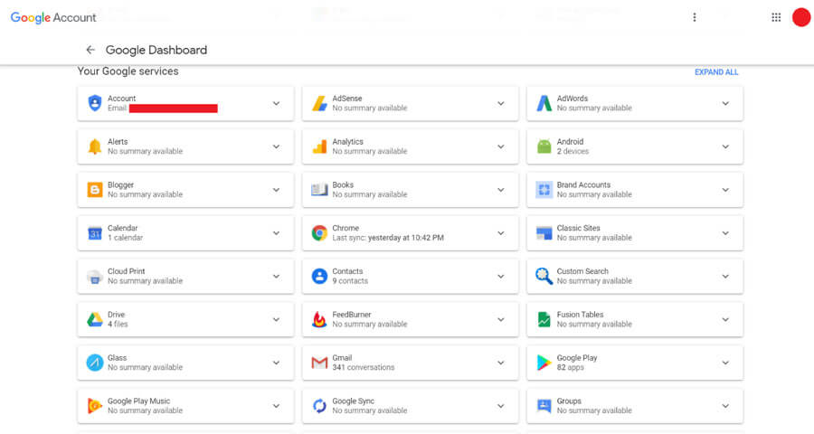Daten über Nutzer in Google Dashboard